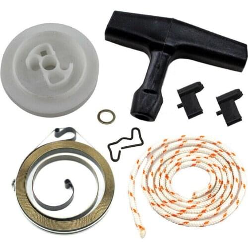 Recoil Rewind Starter Handle Rope Pulley Spring Kit For Stihl 034 036 044 046 Starter Handle Rewind Spring Pawl Dropshipping New