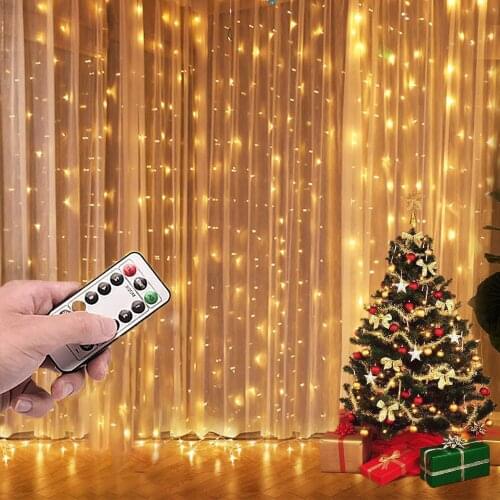 3M LED Fairy Lights Garland Curtain Lamp Remote Control USB String Lights garland on the window Christmas Decorations for Home