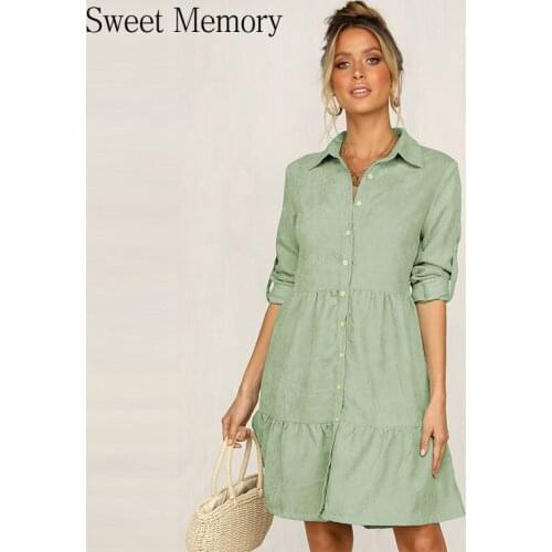 Модные платья-рубашки Sweet Memory China At AliExpress