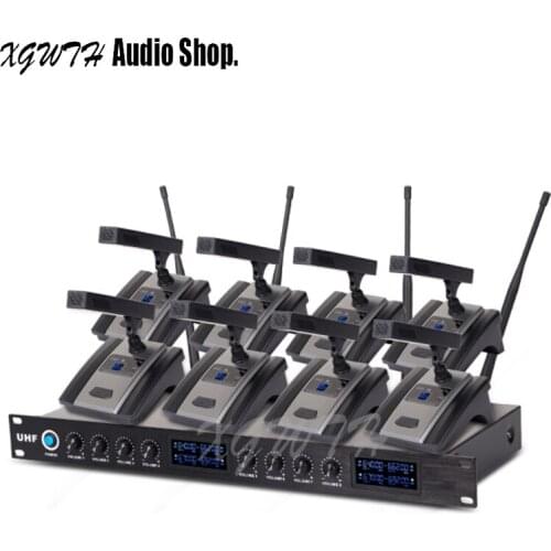 UHF Wireless Microphone System Meeting Condenser Super Cardioid Gooseneck Mic Fixed frequency Multi-function Place Professional
