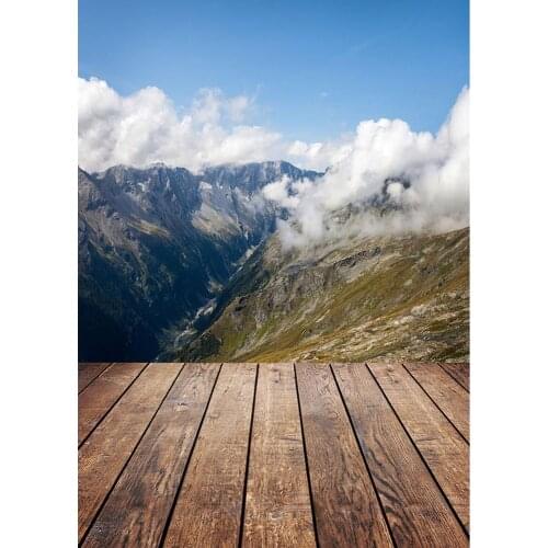 Photographic Backdrop Mountain Wooden Floor Vinyl Cloth Photo Background for Photo Studio Fundo Fotografia Photophone Camear