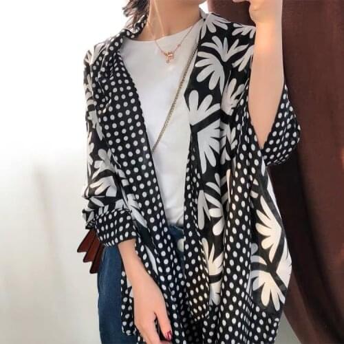 2019 Spring Polka And Flower Print Fringe Scarves Shawls Beach Travel Long Dot Spot Muffler Wrap Hijab Free Shipping