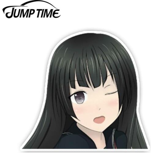 Jump Time 13cm x 6.8cm Car Stickers Anime Black Bullet Decal Funny Car Styling Sticker Waterproof Auto Motor Kawii Graphics