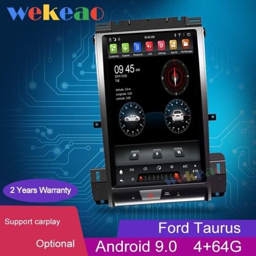 Wekeao Vertical Screen Tesla Style 13.3'' 1 Din Android 9.0 Car Radio GPS Navigation For Ford Taurus Car Dvd Multimedia Player