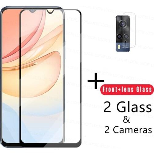 4-in-1 2.5D Tempered Glass For Vivo Y53s 4G Glass For Vivo Y53s Screen Protector HD Phone Camera Lens Film For Vivo Y73 Y53s Y20