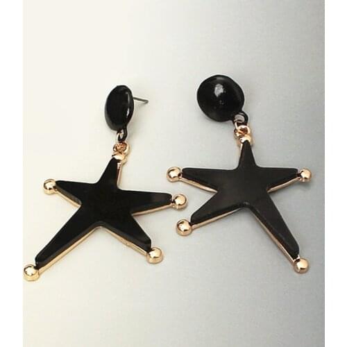 2021 New Trendy 5 Colors Exaggerate Five-pointed Star Earrings For Women Cute Star Dangle Big Acrylic Earrings Accessories