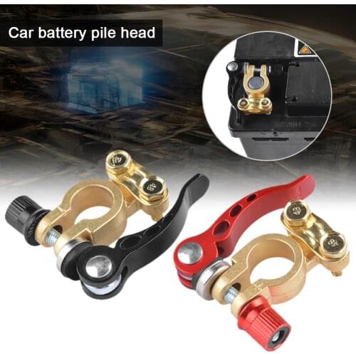 1Pair Quick Disconnect Car Battery Terminal Brass Cable Post Terminal Quick Release Shut-Off Connectors