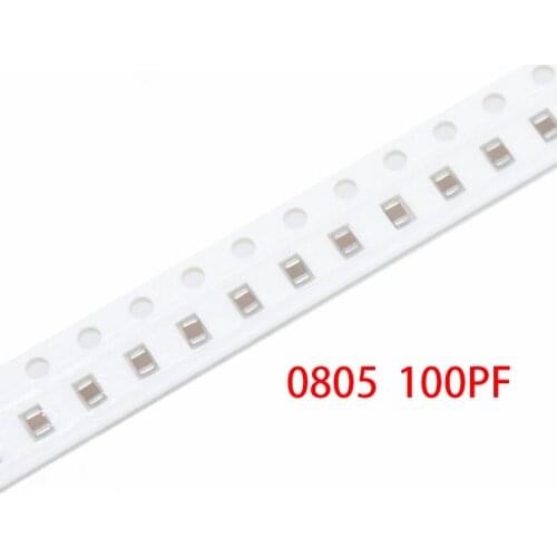 100pcs 100PF NPO Error 5% 50V 0805 100P 0.1NF SMD Thick Film Chip Multilayer Ceramic Capacitor