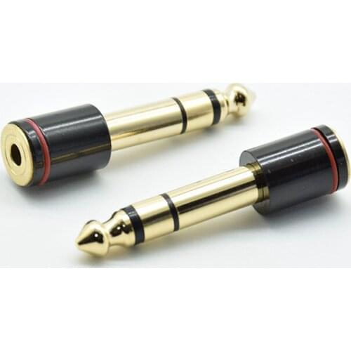 2pcs Gold plated 6.35mm 1/4"Male plug to 3.5mm 1/8"Female Jack cable Stereo Headphone Audio Adapter TRS 6.35 to 3.5 converter