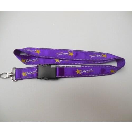 20MM width 1000pcs/lot Custom Logo double layer satin polyester lanyard with released buckle high quality Neck Strap