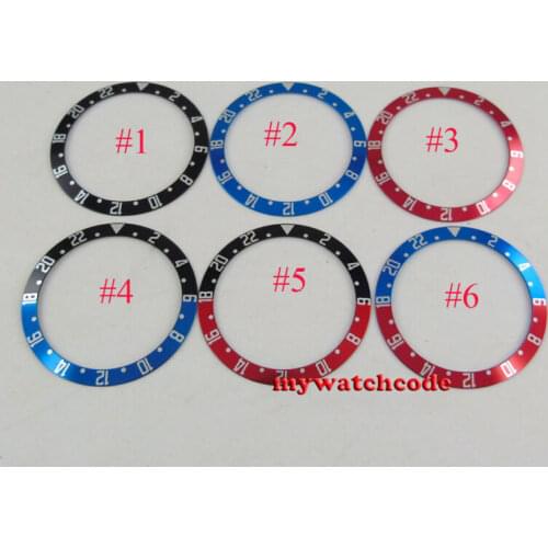 39.5mm black blue red aluminium alloy bezel insert for 41 corgeut GMT mens watch