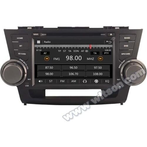 8" Special Car DVD for Toyota Highlander 2007 2008 2009 2010 2011 2012 2013 with Tire Pressure Monitoring System Support