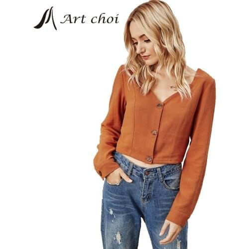 Art choi Linen Blouses