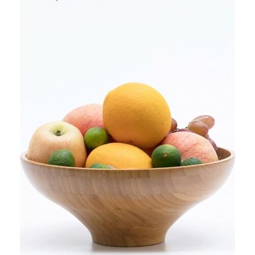 Bamboo Bowl Fruit Salad Bowl Tableware Dinnerware Adult Children Dinner Service Soup Noodles Bowl