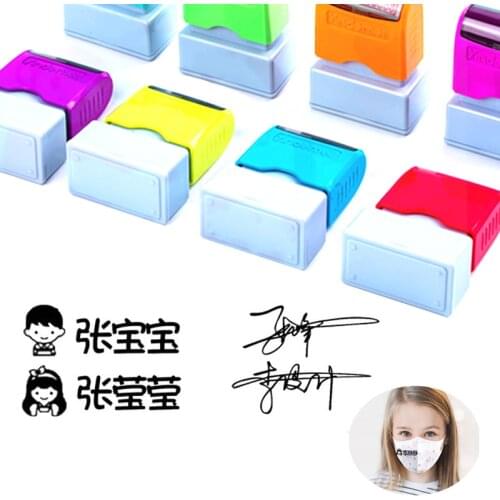 Teacher Name Custom Ink Stamp Signature Calligraphy Selfing-Inking Personalized letter stamp for School Student Child Cloths