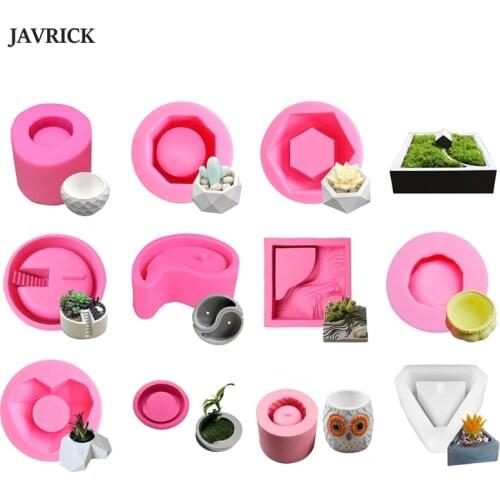 Flower Pot Epoxy Resin Molds DIY Concrete Succulent Vase Plaster Silicone Mould Handmade Crafts Jewelry Tool