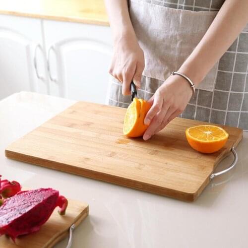 Wooden Chopping Blocks Tool Bamboo Rectangle Hangable Cutting Board Durable Non-slip Kitchen Accessories Chopping Board