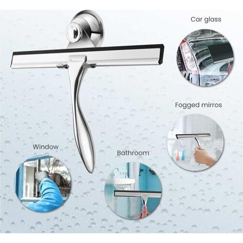 Glass Cleaning Tools Soft Scraper Squeegee Car Window Bathroom Mirror Rubber Wiper with Handle Suction Hook Household Products