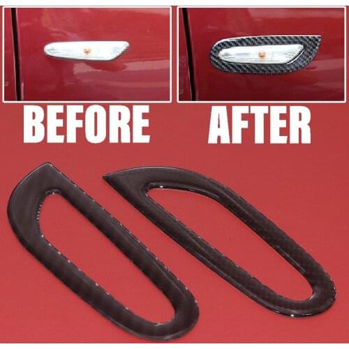 JEAZEA 2x Genuine Carbon Fiber Exterior Turn Signal Light Frame Cover Trim Sticker Fit For BMW 3 Series E90 E92 E93 2005-2012