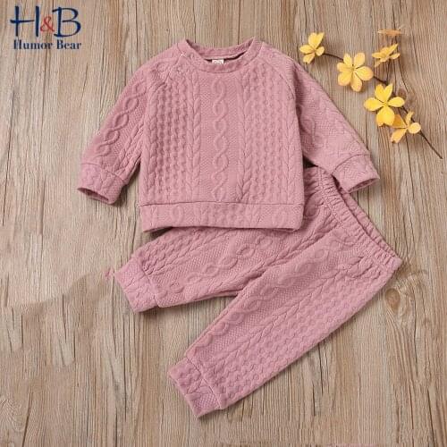 Humor Bear Children Clothes Set New Spring Autumn Long Sleeve T-Shirt+ Long Pants 2Pcs Casual Toddler Kids Clothes