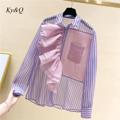 Блузки в полоску Ky&Q China At AliExpress