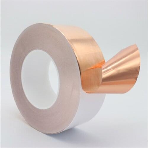 50MM X 30M Single Conductive Copper Foil Tape Copper Strip High Temperature Resistant Tape Masking Tape