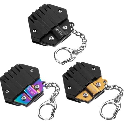 Mini Pocket Folding Knife Multitool Card Keychain Outdoor Tool Bicycle Tool