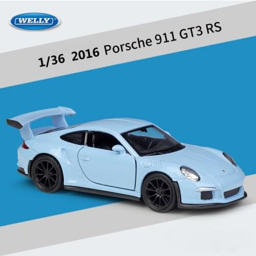 WELLY Diecast 1:36 Scale 2016 Porsche 911 GT3 RS Sports Car Pull Back Car Model Car Metal Alloy Toy Car For Kid Gifts Collection