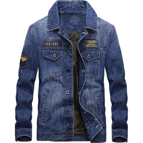 Casual Overcoats Mens Denim Jackets Streetwear Plus Size XXXL Vintage Mans Outerwear Jeans Coats For Flight Men Clothing 2020