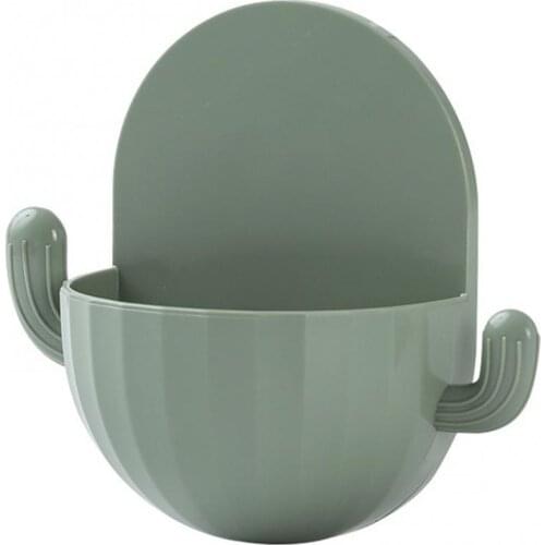 Punch-free Cactus Soap Box Toilet Bathroom Wall-Mounted Suction Cup Drain Holder