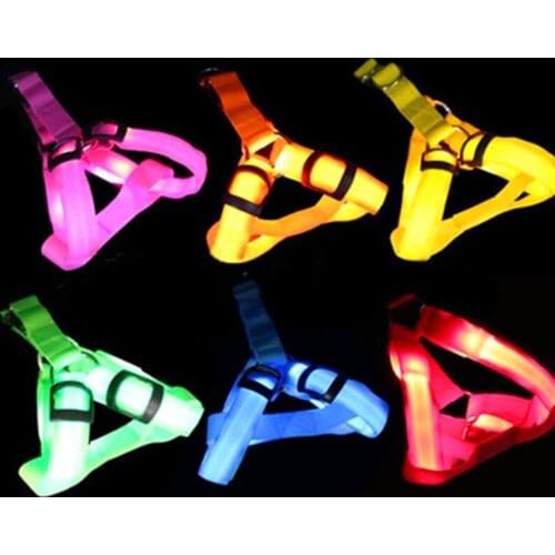 Nylon Safety Product Flashing Light Harness Leash Rope Belt LED Dog Collar Vest Pet Supplies Dog Collars Dog Chain