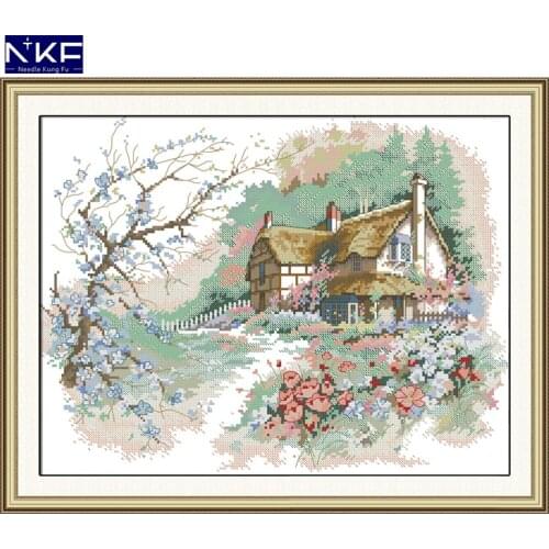 NKF The Run of The Country Stamped Cross Stitch Patterns DIY Kit Needlework Embroidery Sets Chinese Cross Stitch for Home Decor
