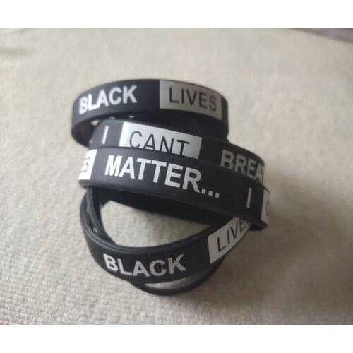 300pcs/lot New Black Lives Matter I Cant Breathe Silicone Wristbands Promotion Cheap Bracelet Free fast ship