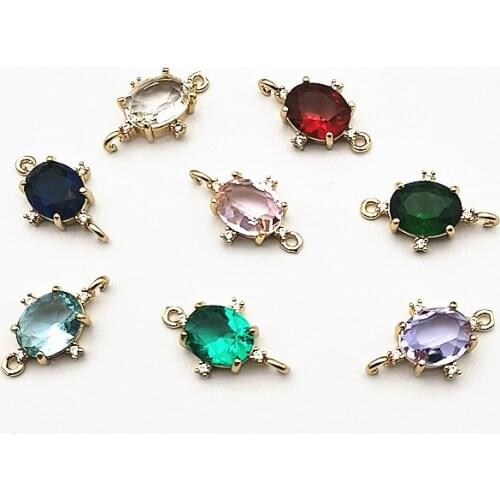 New arrival! 20x12mm 50pcs Copper/Crystal Oval shape Connector for Earring DIY Making, Jewelry Accessories Findings & Component