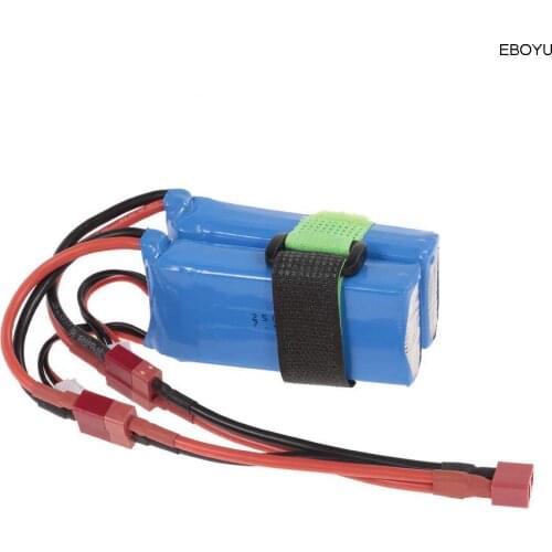 EBOYU 7.4V 5000mAh 20C 2S Rechargeable Battery Li-Po Battery with T Plug for WLtoys 12428 RC Car Drone Boat Helicopter Airplane