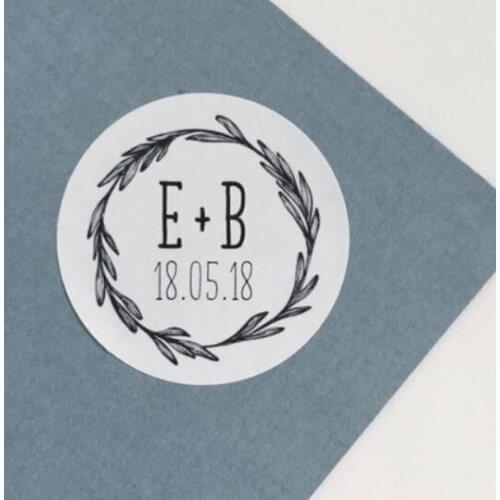 Personalize text floral wreath Wedding welcome confetti Stickers Envelope Seals favor labels birthday gift favor stickers