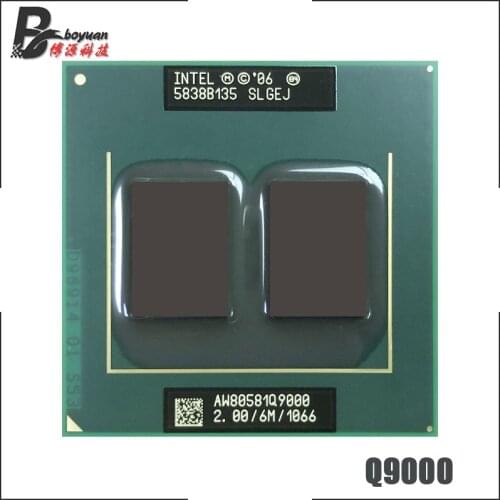 Intel Core 2 Quad Mobile Q9000 SLGEJ 2.0 GHz Quad-Core Quad-Thread CPU Processor 6M 45W Socket P