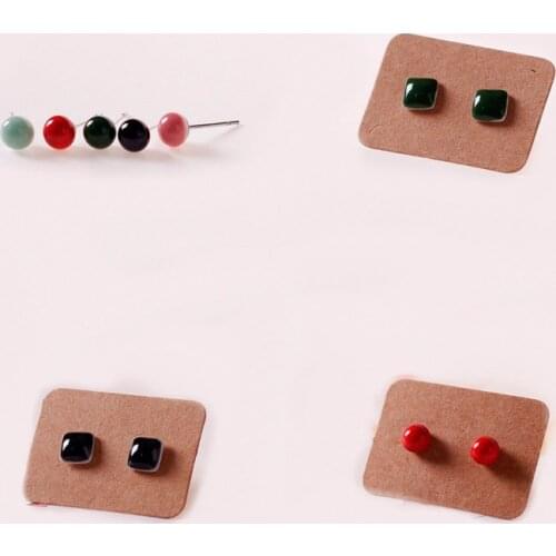 1 Pairs Fashion Ceramic Stud Earrings Healthy Stainless Steel Needle Ceramic Earrings For Women Girl Gift he462