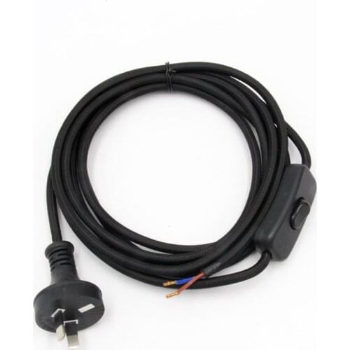 3 Meters SAA Australia Plug Power Cords With Textile Covered Cable Cord and On/off Switch