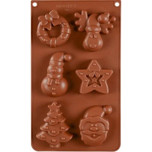 Silicone Christmas Deer Sled Santa Snowman Chocolate Mold for 3D Creative Candy Fondant Mould Cake Decorating Tools