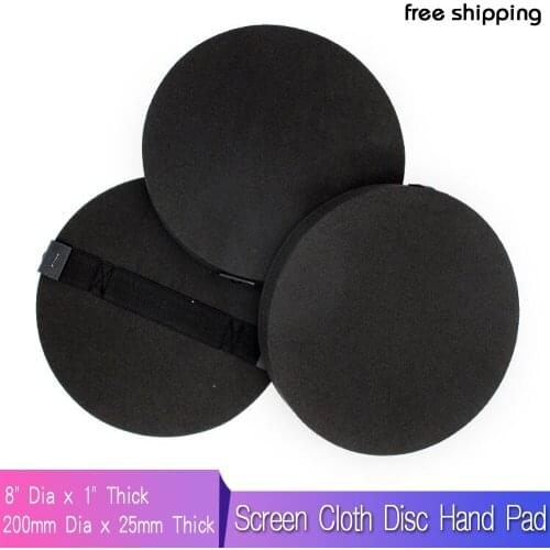 8" Screen Cloth Disc Hand Pad Hand Sanding Pad, 1" Thick, Black
