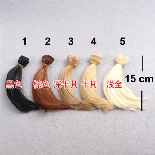1 pieces 15cm*100CM brown flaxen coffe black color BJD doll hair for 1/3 1/4 1/6 ball joints doll