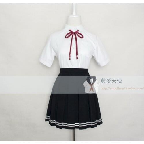 Japanese JK School Uniform Summer Doll Collar Sailor Short Sleeve Women Cosplay Anime School Uniform S-XXXL Shirt+Skirt+Tie