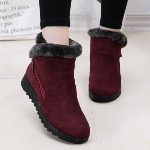 Winter ankle boots women shoes New new Vogue non-slip warm plush zipper Casual shoes woman snow boots Dropshipping