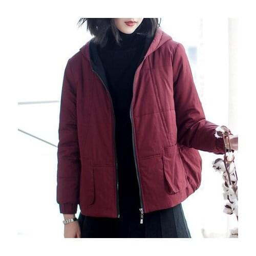 Winter 2020 Jacket women Parkas Thicken Outerwear solid hooded Coats Short Female Slim Cotton padded Plus Size LX1130