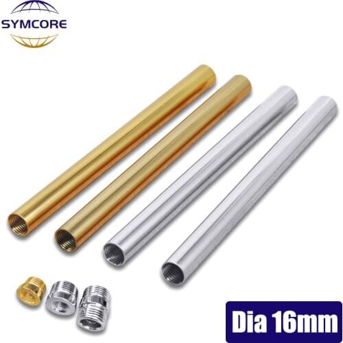 Gold Silver Doameter 16mm Straight Pipe With M10 Inner Thread Floor Lamp At Both Ends Connected To The Middle Tube Extension Rod