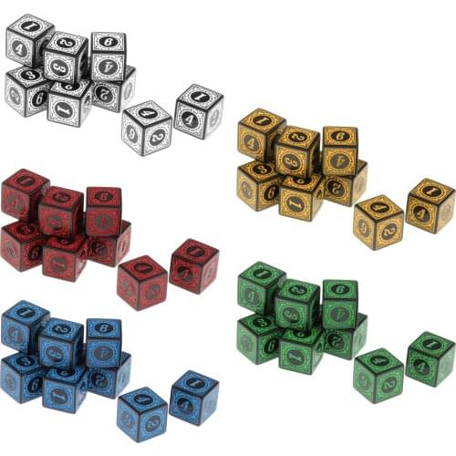 10Pieces 6 Sided Polyhedral Dice Toy Acrylic Board-Game for Home Bar Party Playing Game Toys
