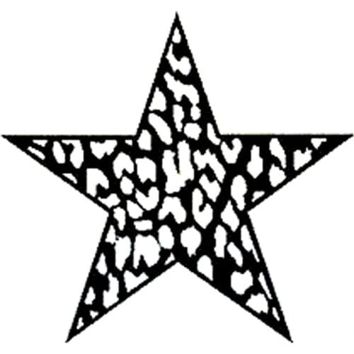 12cm*11.2cm Leopard Animal Printed Star Beautiful Vinyl Car-styling Decals Car Stickers Black/Silver S6-3617