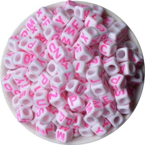 200Pcs/lot Acrylic Spacer 30Color Letter Beads Square 6x6MM For Jewelry Making DIY Craft Bracelet Necklace Kralen