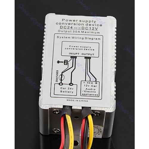 24V to 12V DC-DC Conversion Device Car Power Supply Inverter Converter 30A